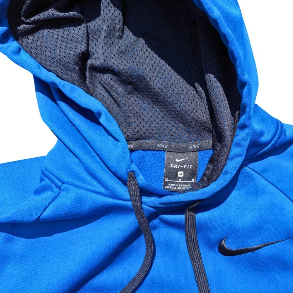 Nike Men's Medium Royal Blue & Black Dri-Fit Pullover Hoodie - Picture 6 of 11